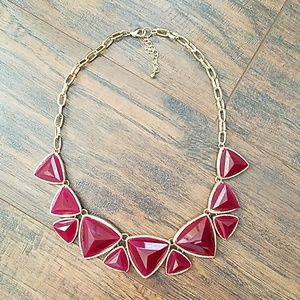 Burgundy and Gold Collar Necklace